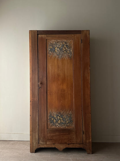 Pennsylvania Federal Pine Cupboard with Later Floral Motifs