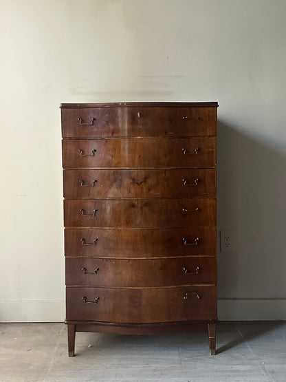 Walnut serpentine front dresser