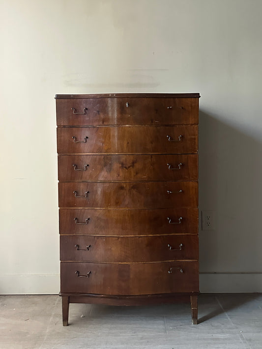 Walnut serpentine front dresser