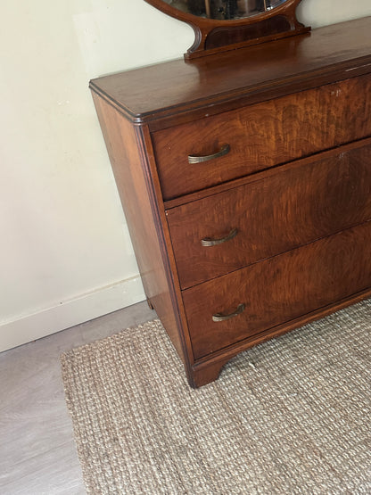 Walnut dresser with mirror