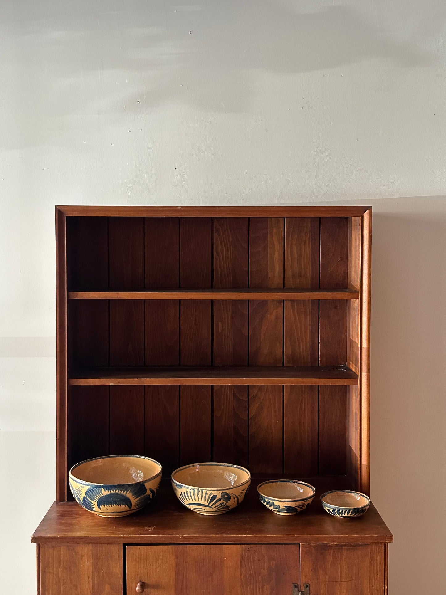 Pine stepback cupboard