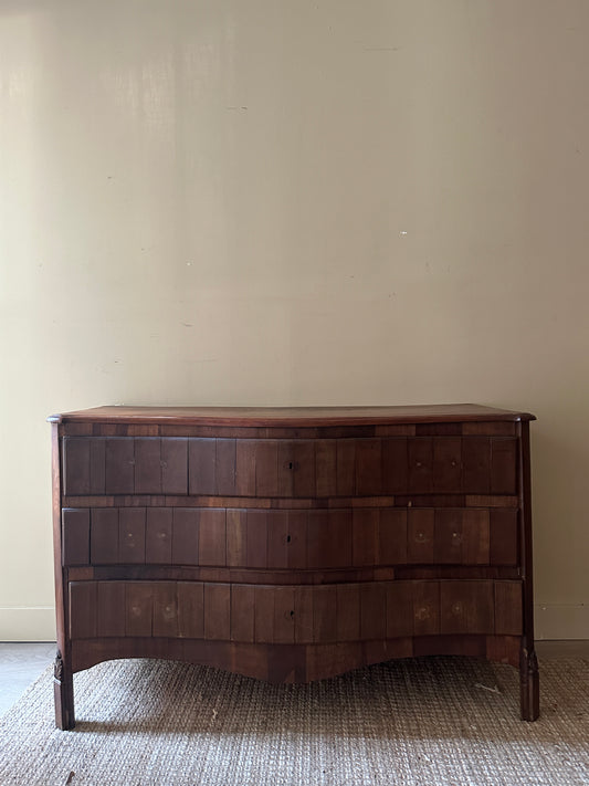 Wavy walnut dresser. Needs handles.