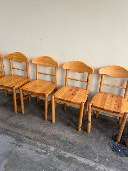 Rainer Daumillier pine dining chairs. Sold individually.