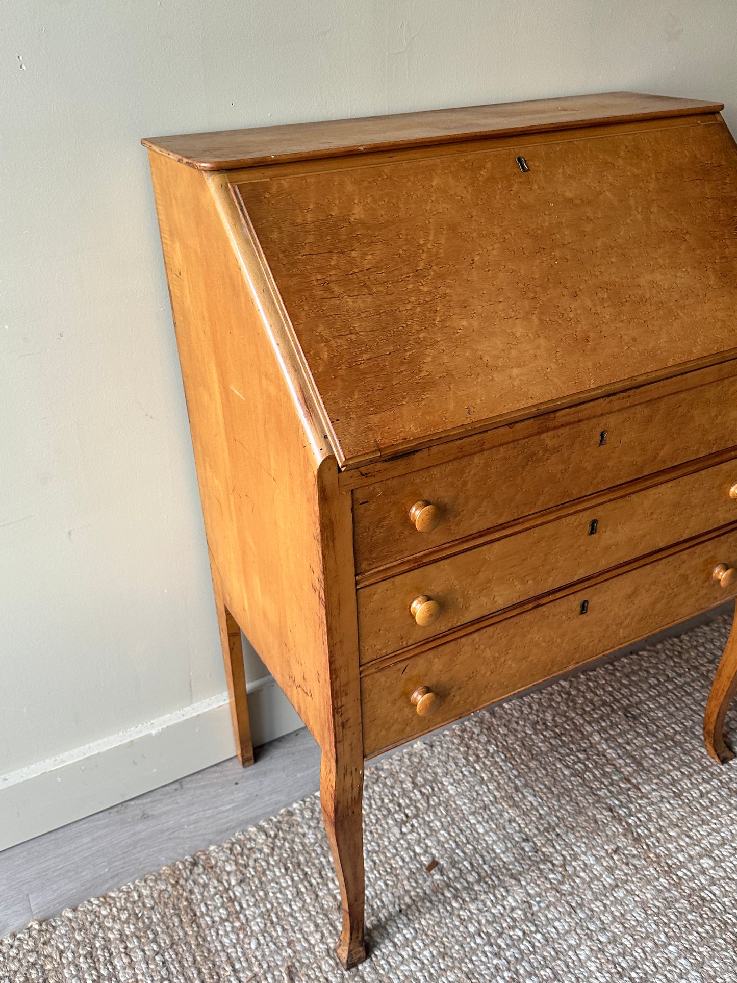 Birdseye maple secretary desk