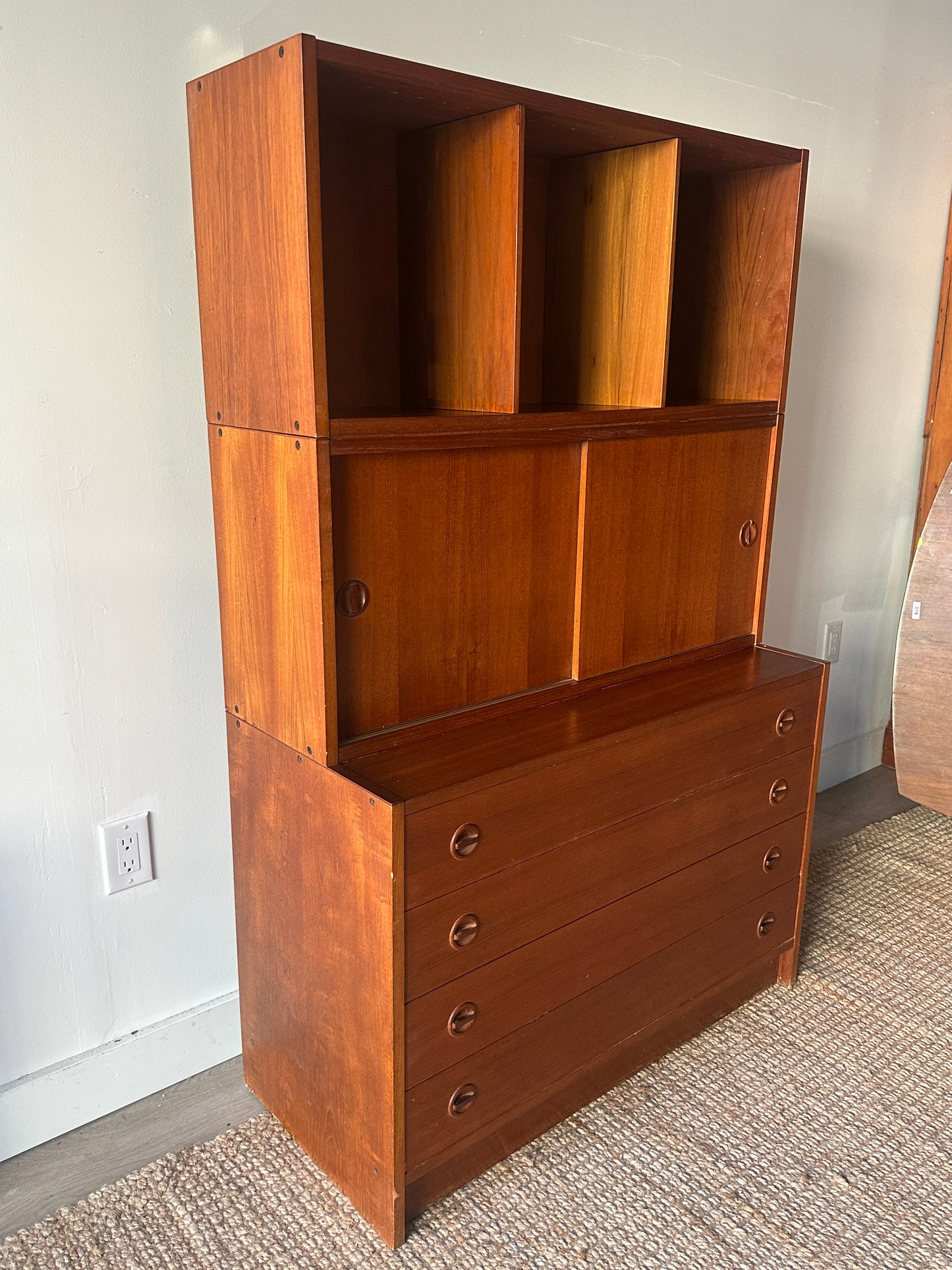 Three piece teak unit