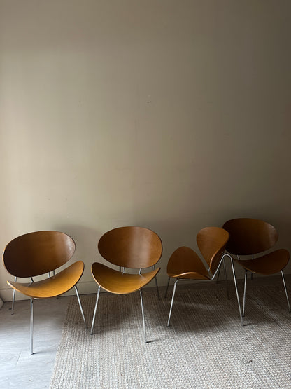 Beechwood clamshell chairs. Sold individually.