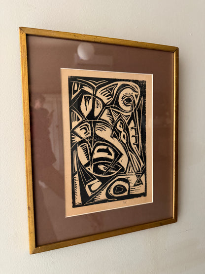 Woodblock print. Signed.