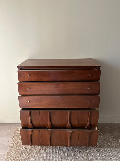 Walnut tallboy dresser