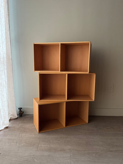 Caso “Rimme” Danish beech modular system - three horizontal divider units. Sold individually.