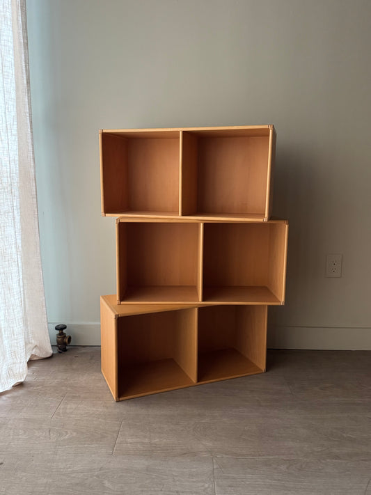 Caso “Rimme” Danish beech modular system - three horizontal divider units. Sold individually.
