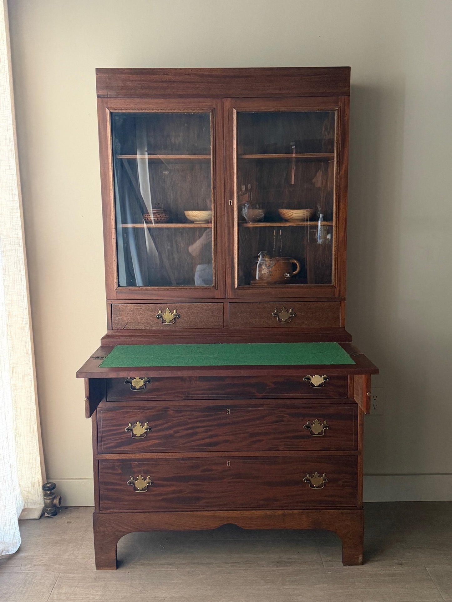 Mahogany secretary hutch