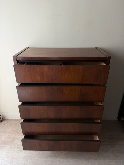 Lane walnut tallboy dresser
