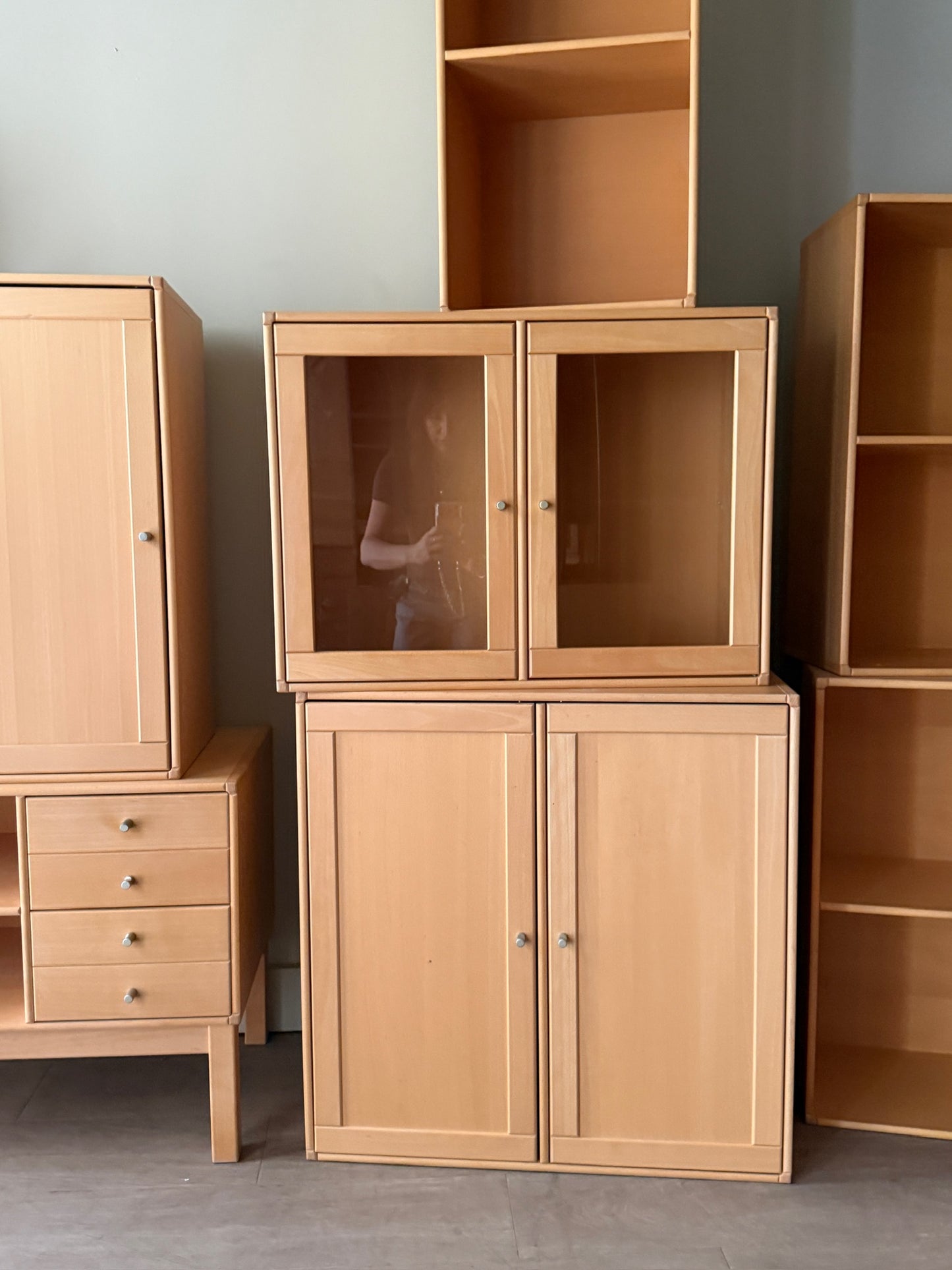 Caso “Rimme” Danish beech 12 piece modular wall unit