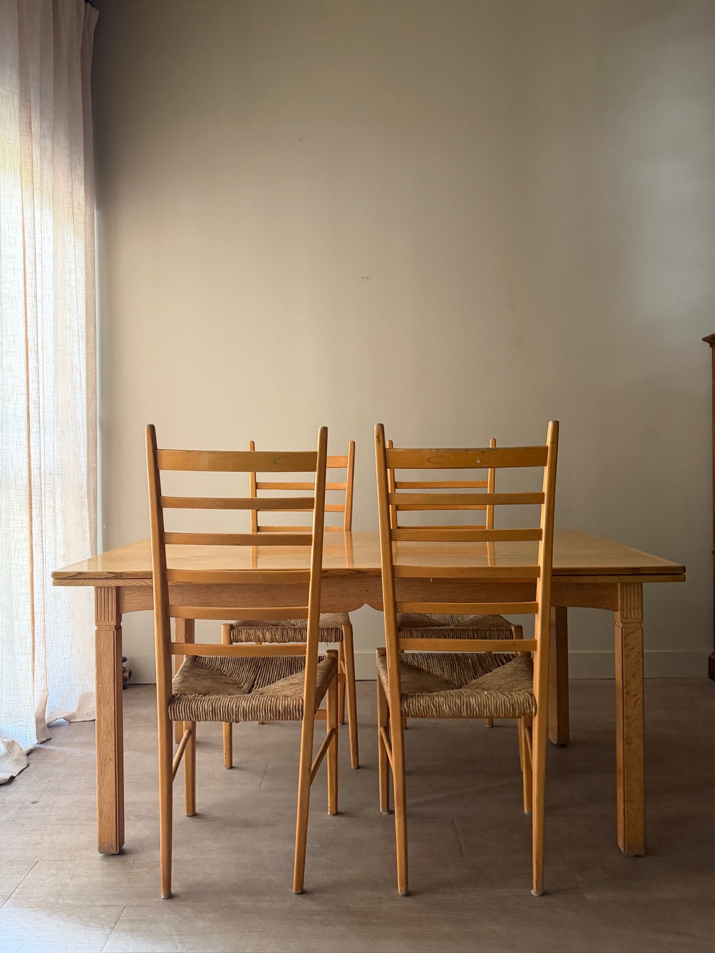 Danish oak extending dining table