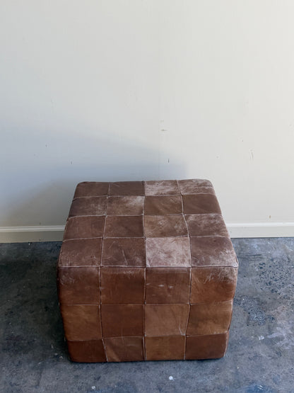 De Sede brown leather pouf