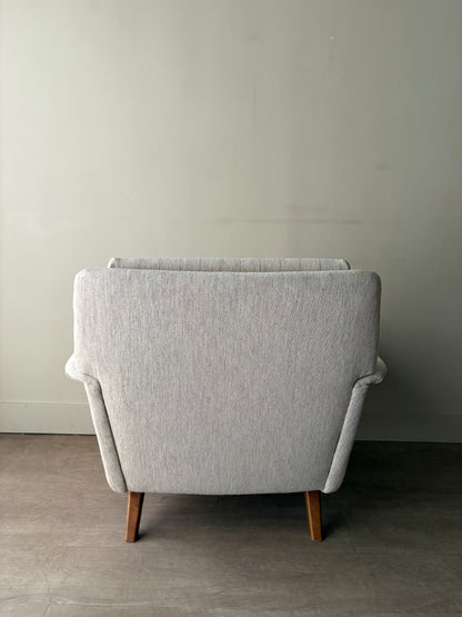 Swedish oatmeal striped lounge chair