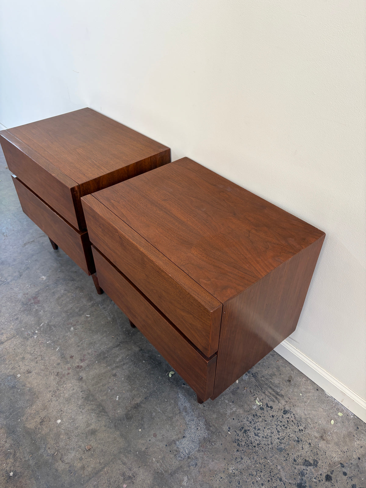 Pair of American of Martinsville MCM Walnut Nightstands
