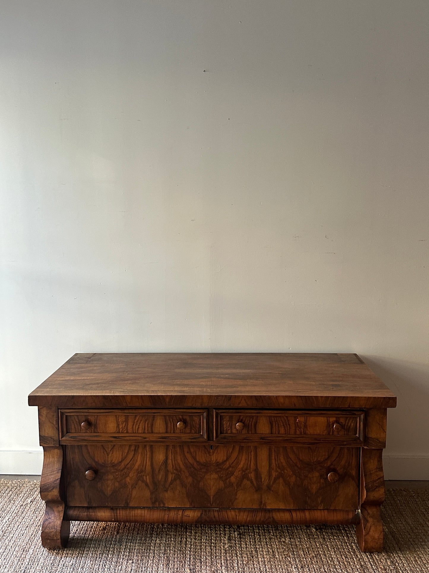 Olive wood burl low dresser