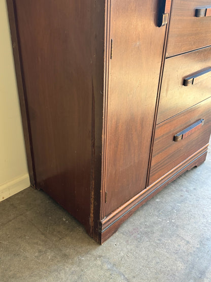 Deco walnut side-by-side dresser