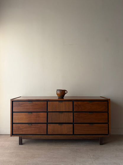 Walnut 9 drawer dresser