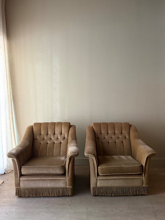 Danish mohair lounge chairs. Sold individually.