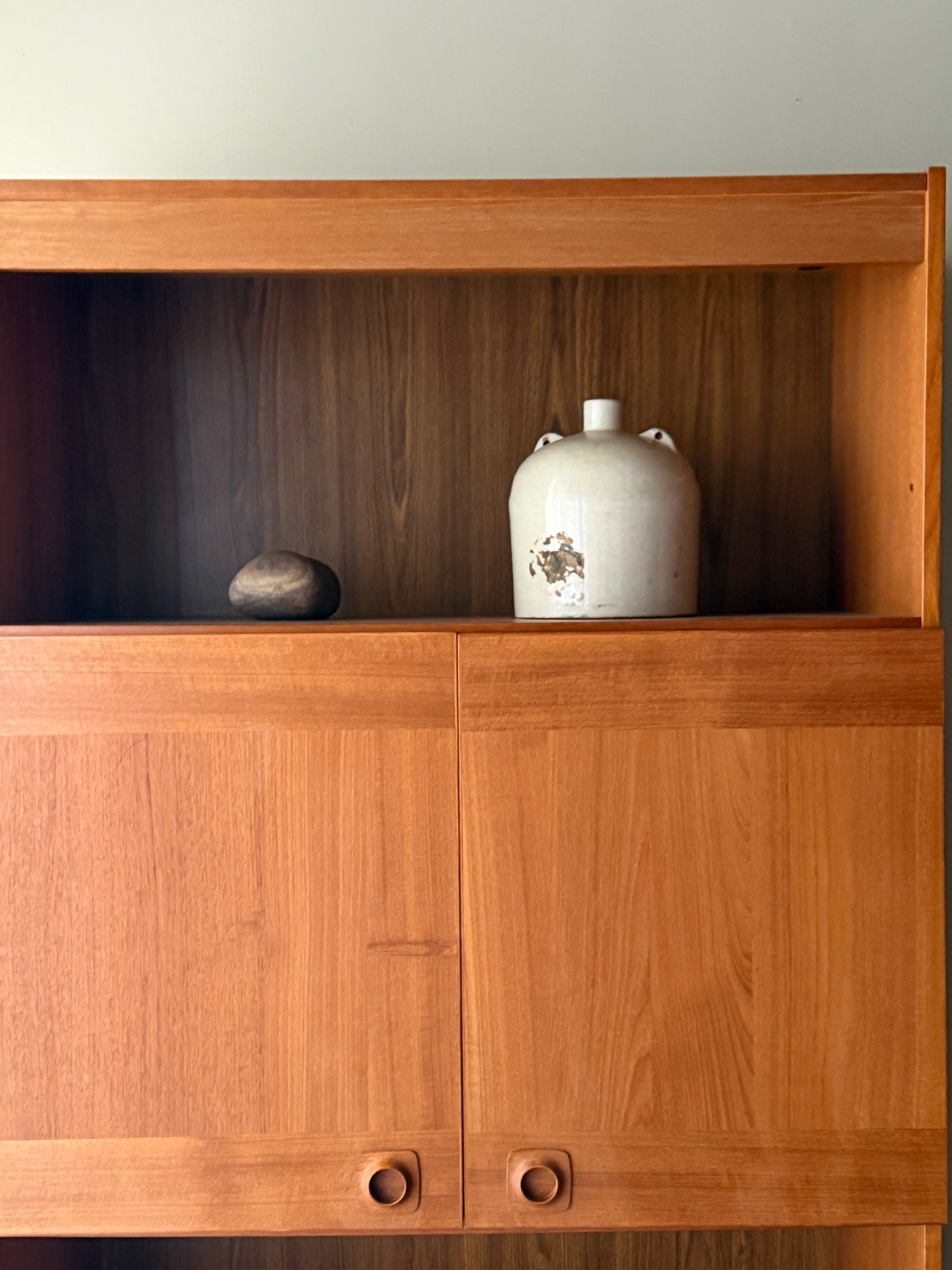Danish teak bookcase with doors