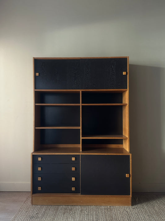 Danish teak two piece hutch