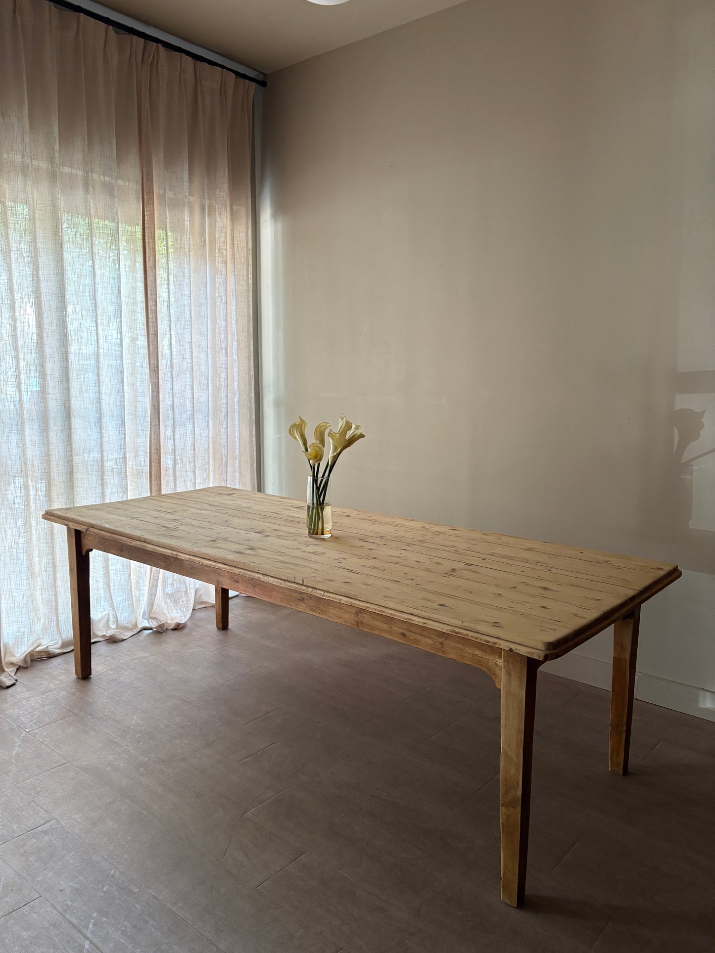 Gustavian Swedish waxed pine farm table