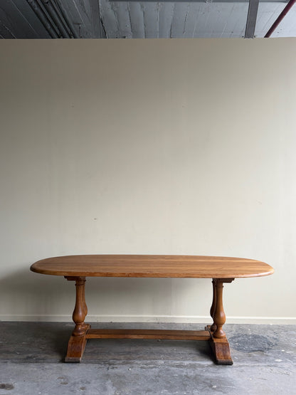 Oval oak dining table