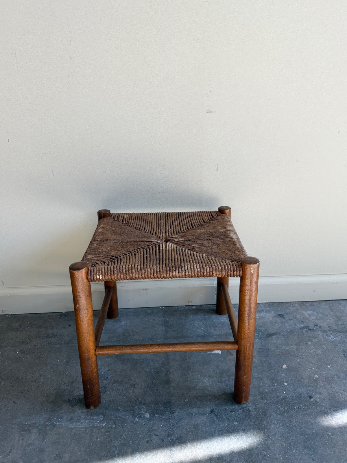 Pine rush footstools (right)