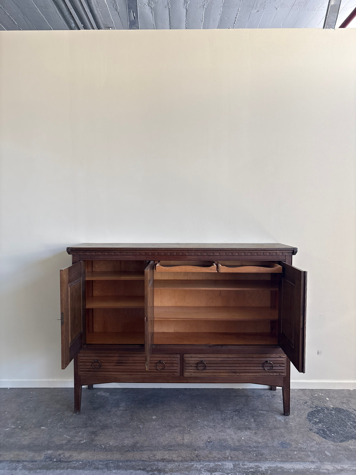 Carved oak sideboard