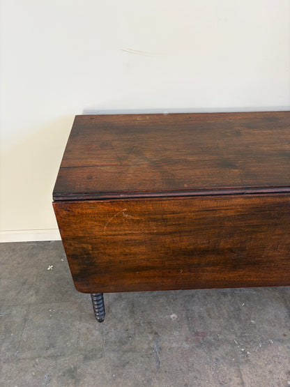 Pennsylvania Sheraton Walnut Six-Leg Drop Leaf Table