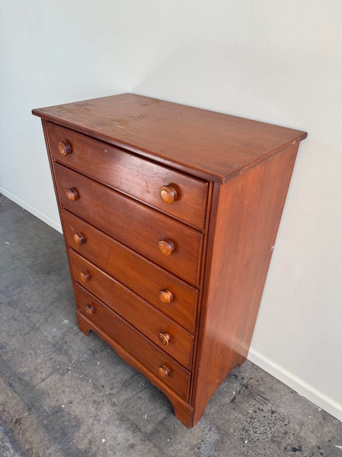 Maple tallboy dresser