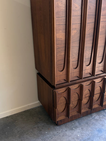 Tobago Brutalist walnut armoire
