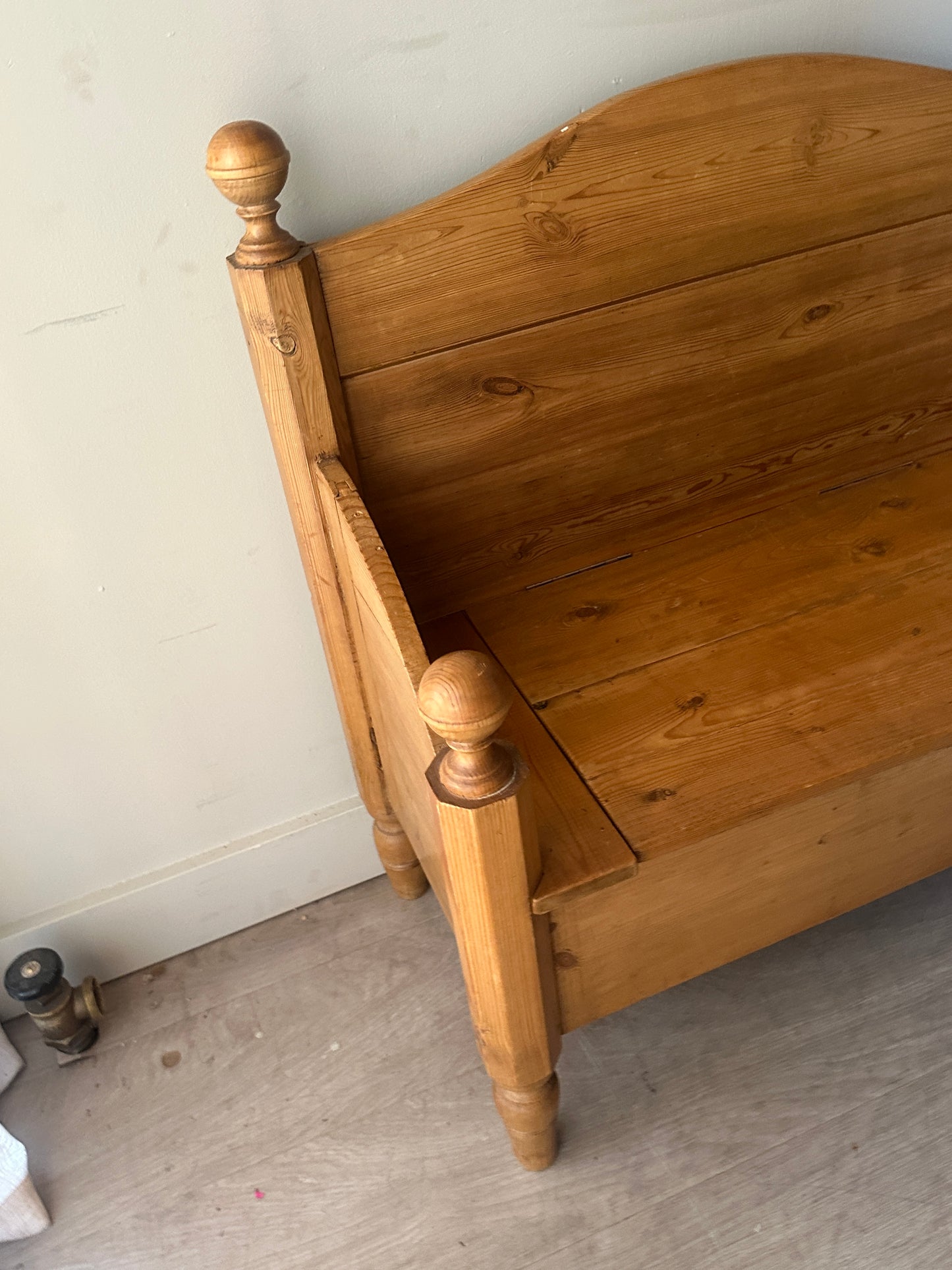 Swedish pine bench with storage