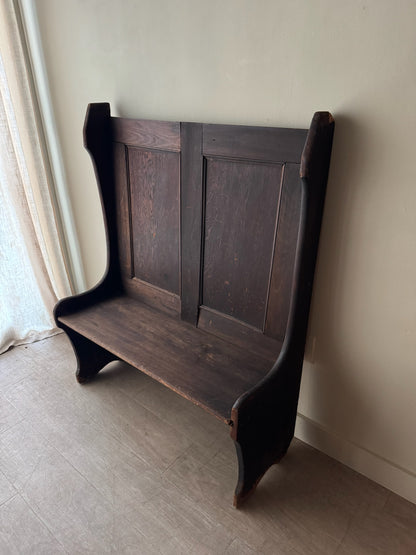 Oak high back bench