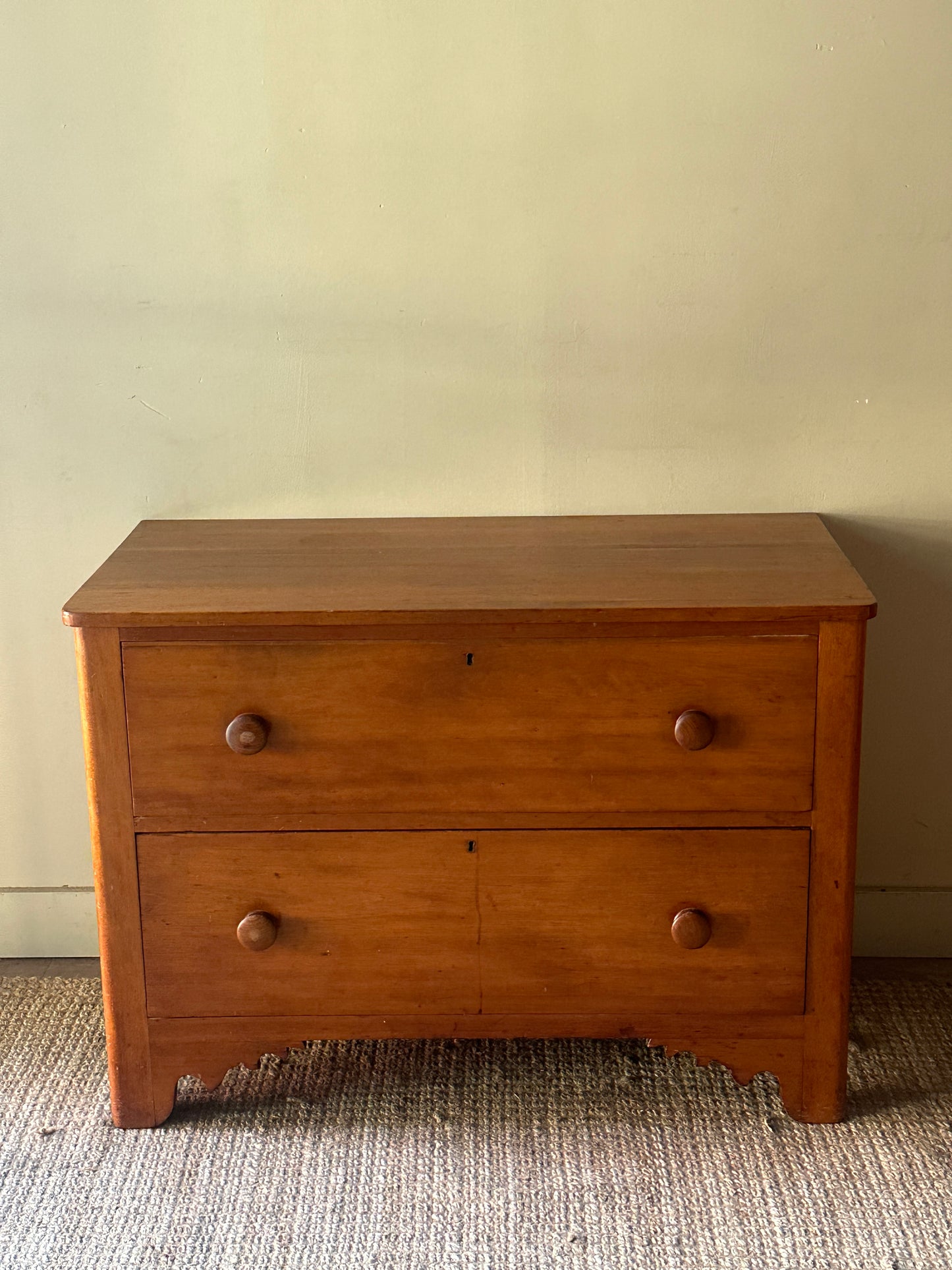 Pine two drawer dresser