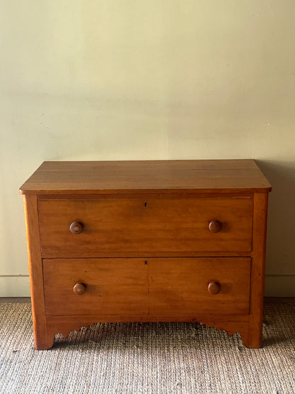 Pine two drawer dresser