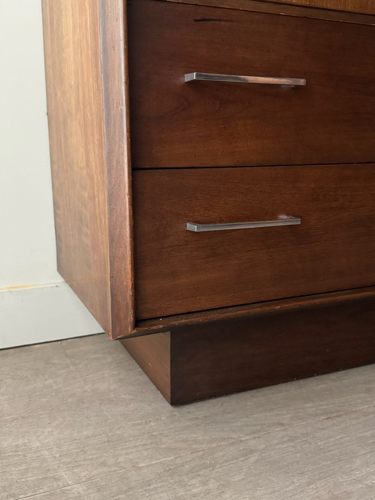 Lane walnut tallboy dresser