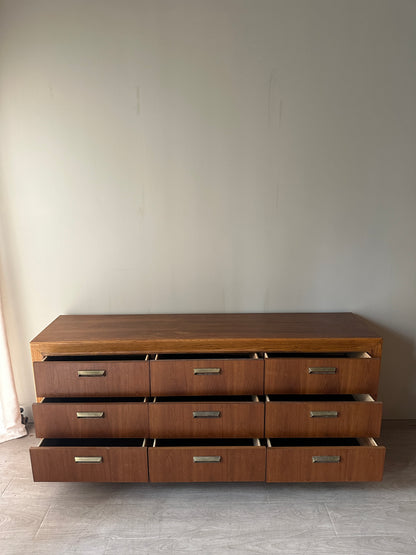Walnut 9 drawer dresser