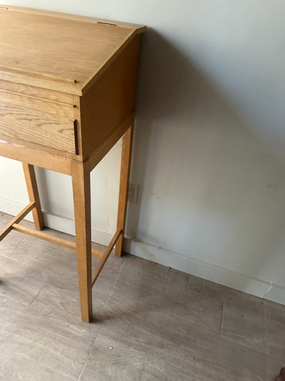 White oak schoolmasters desk