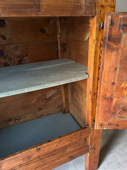 French carved pine cabinet
