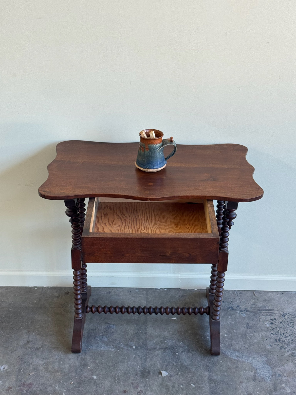 Victorian walnut spool table