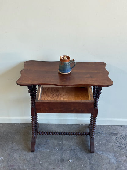Victorian walnut spool table