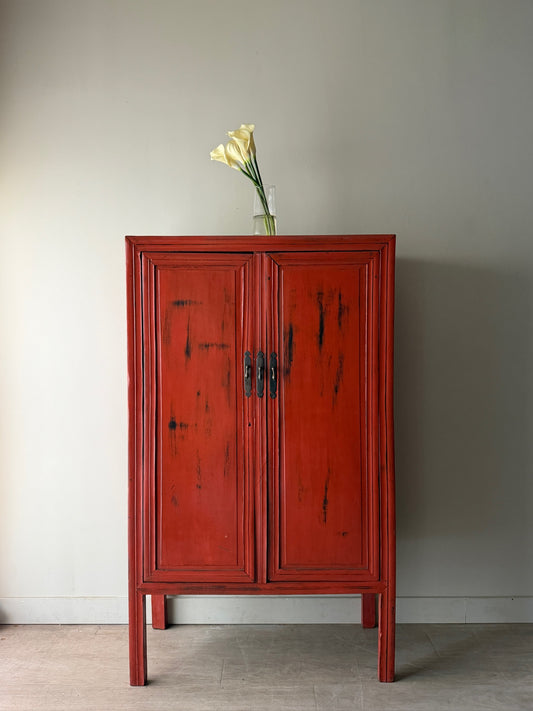 Chinese red-painted cabinet
