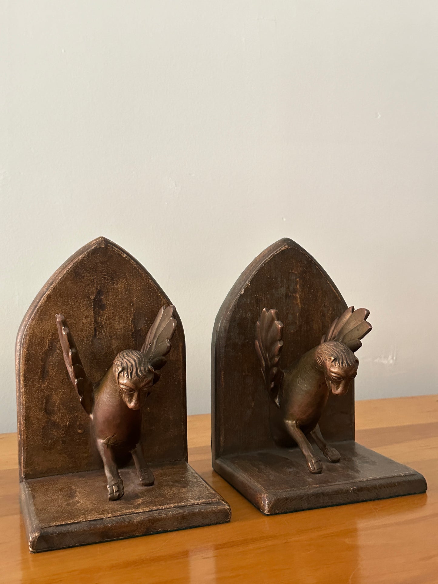 Winged Griffin bookends