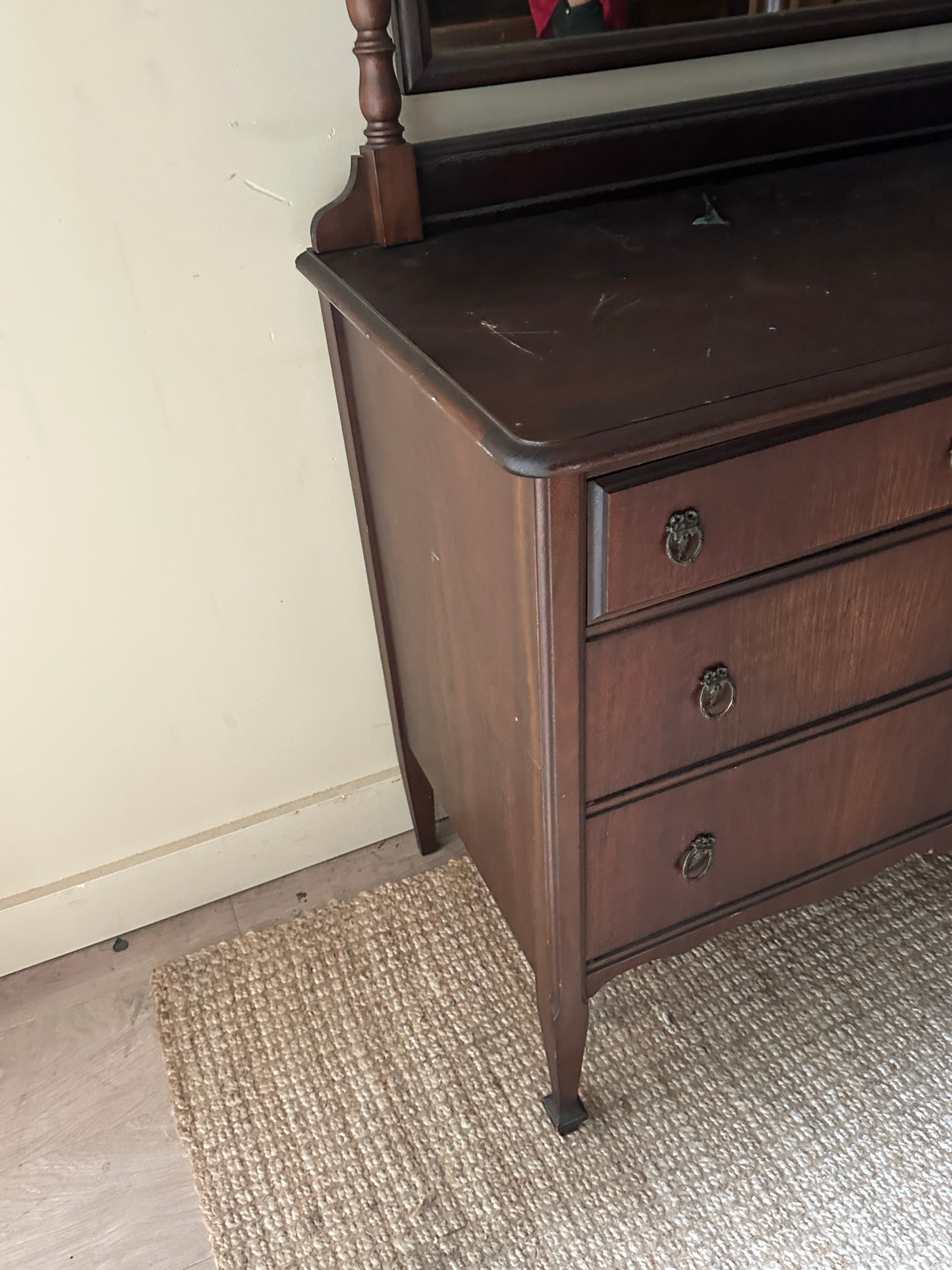 Walnut Depression Dresser with mirror