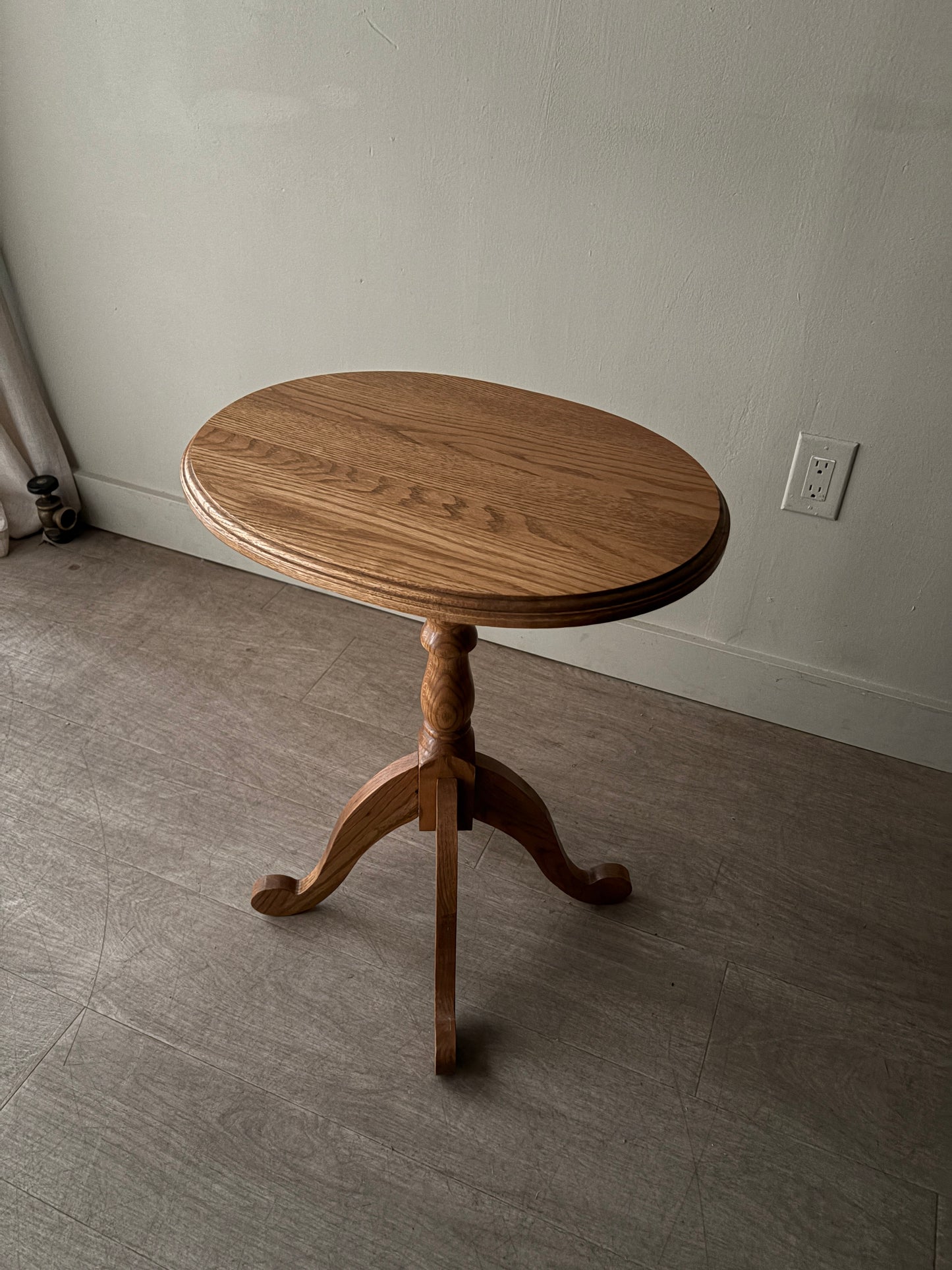 Golden oak side table