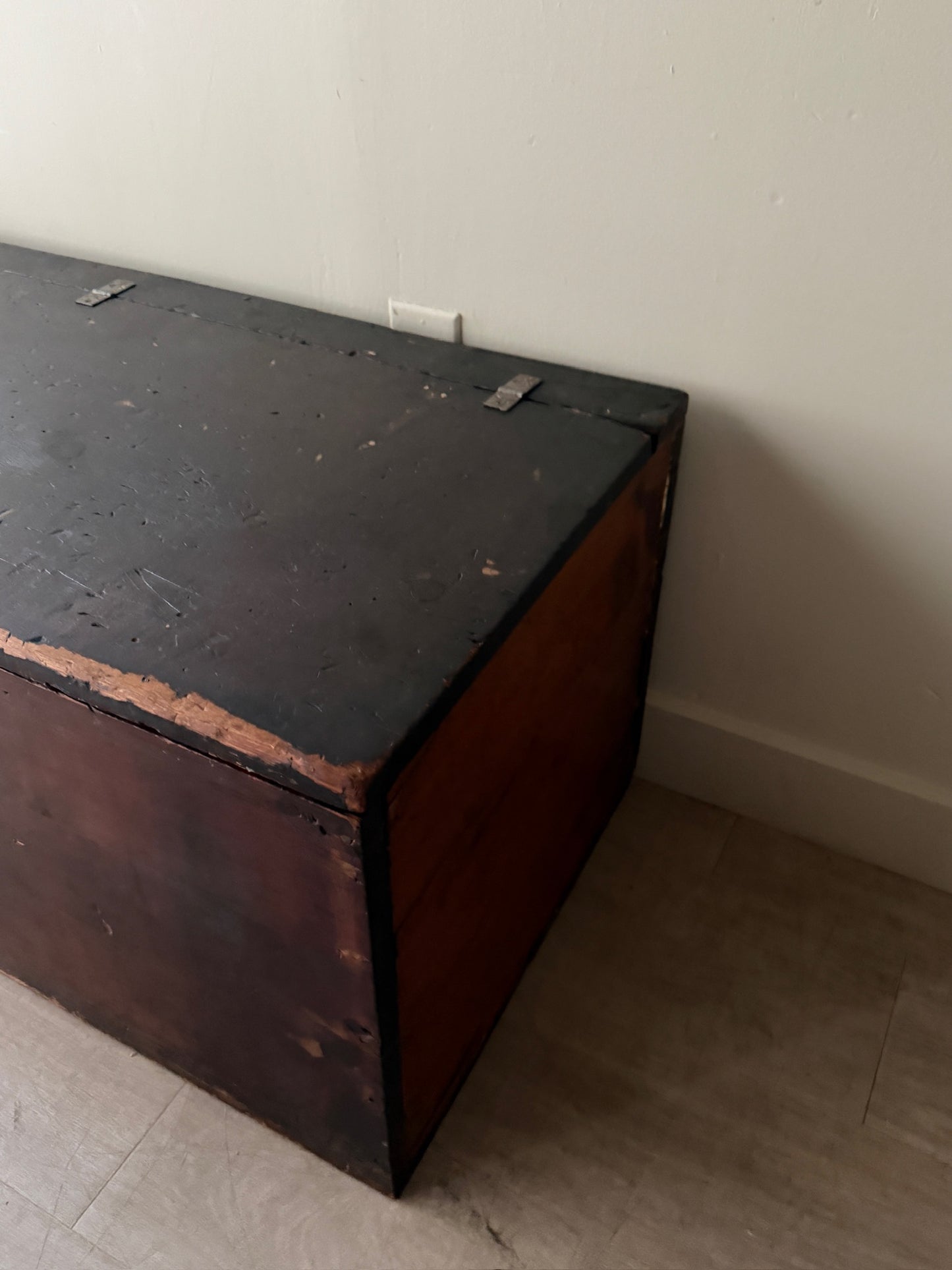 Painted pine chest