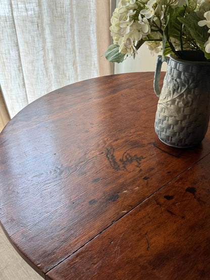 Round pine dining table